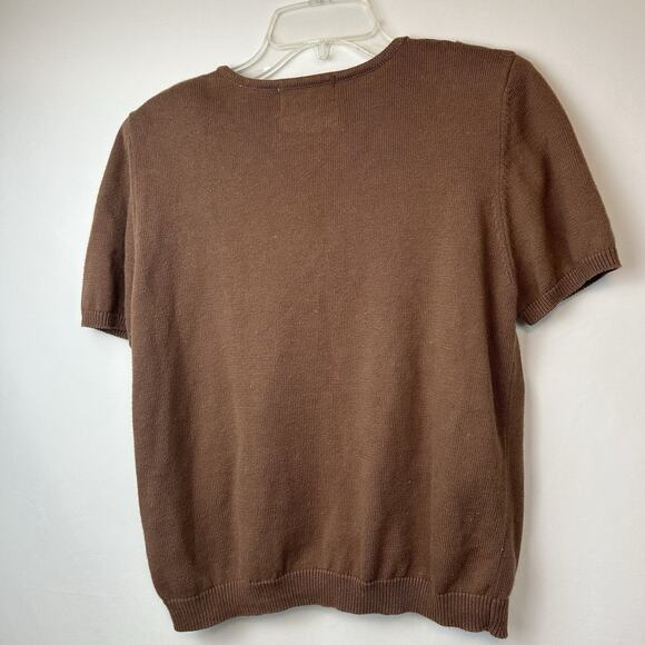 Vintage Alfred Dunner Women’s Floral Embroidered Sweater Size SP Sequin - Picture 2 of 11